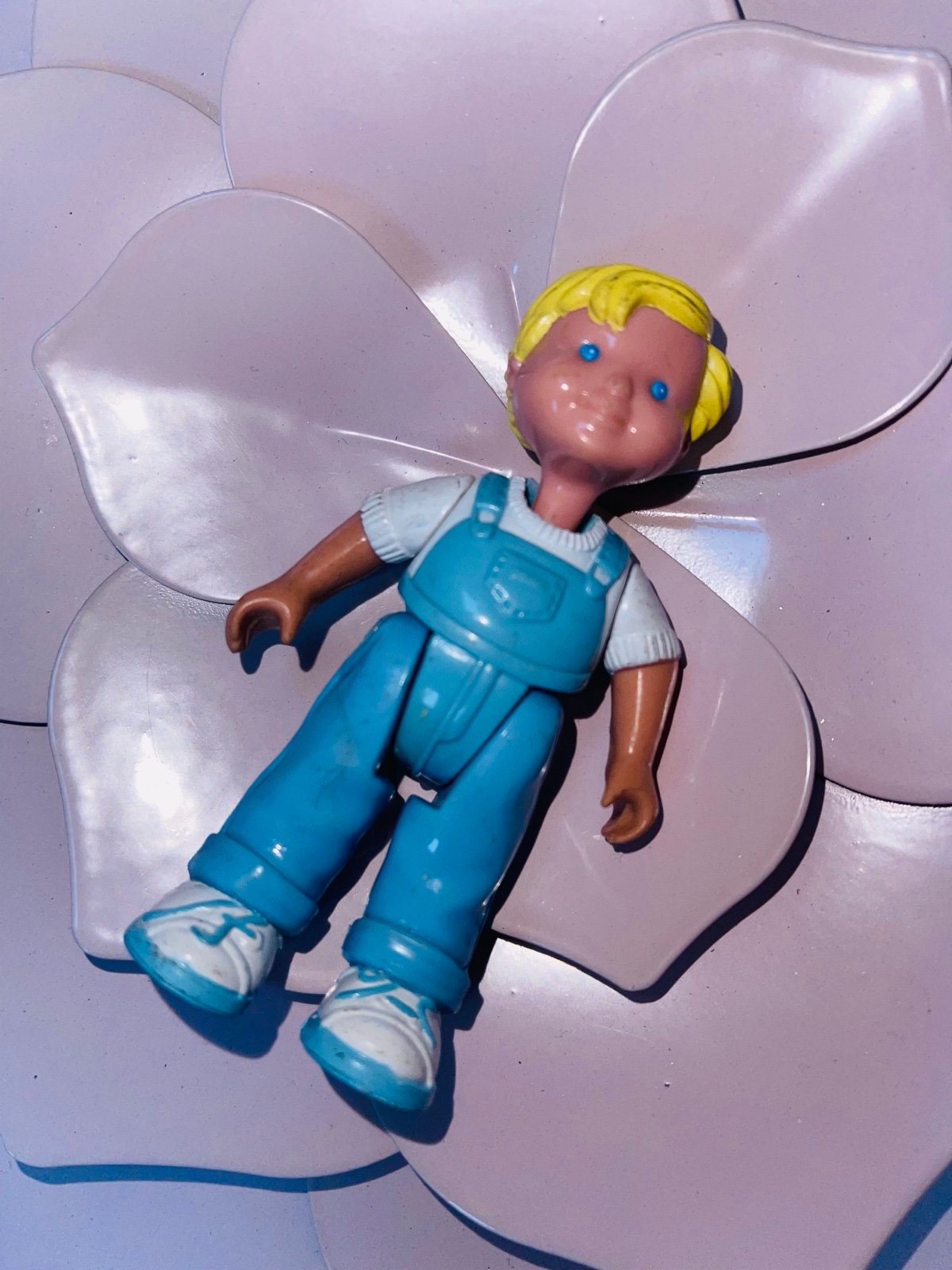 FISHER PRICE Loving Family Dollhouse Dream BOY SON Blue Overalls Rare! 1993