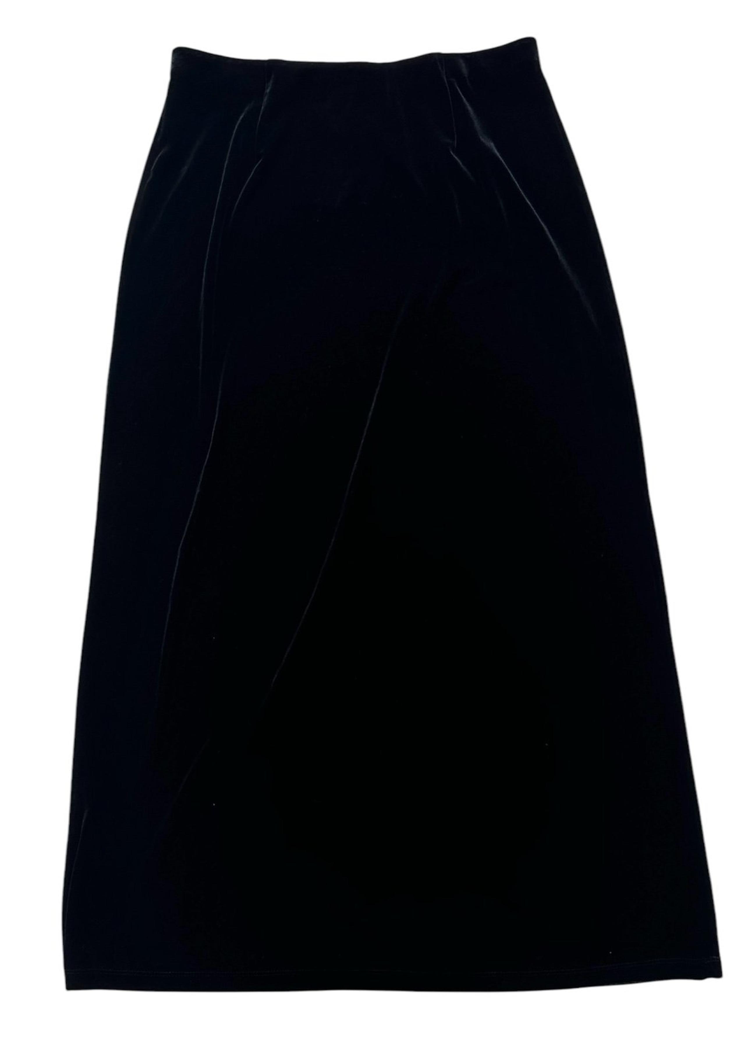 Vintage Villager Liz Claiborne Black Velour Modest Long Skirt Women’s Medium