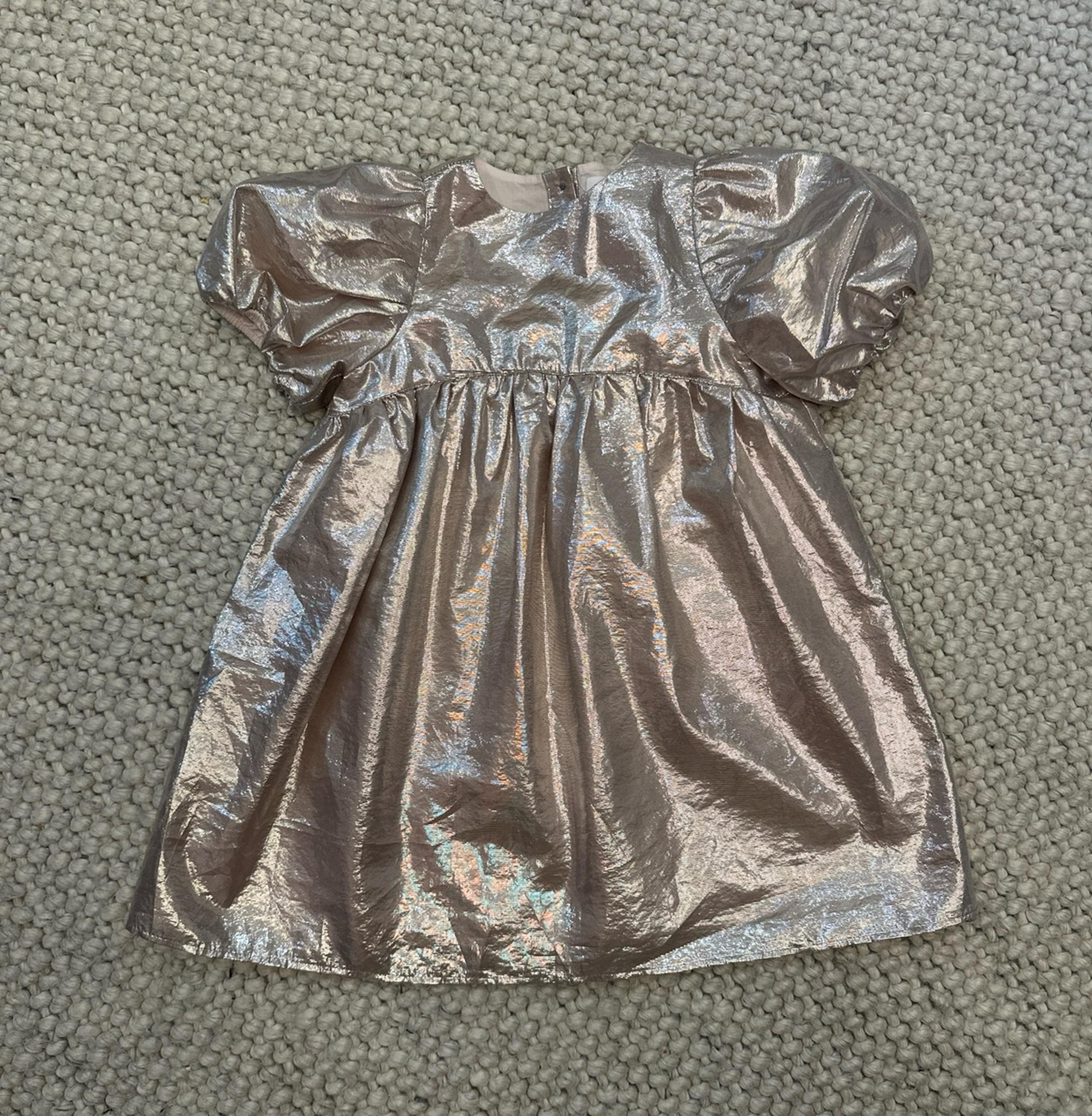Girls Zara Pink Bubble Sleeve Dress Size 4-5t