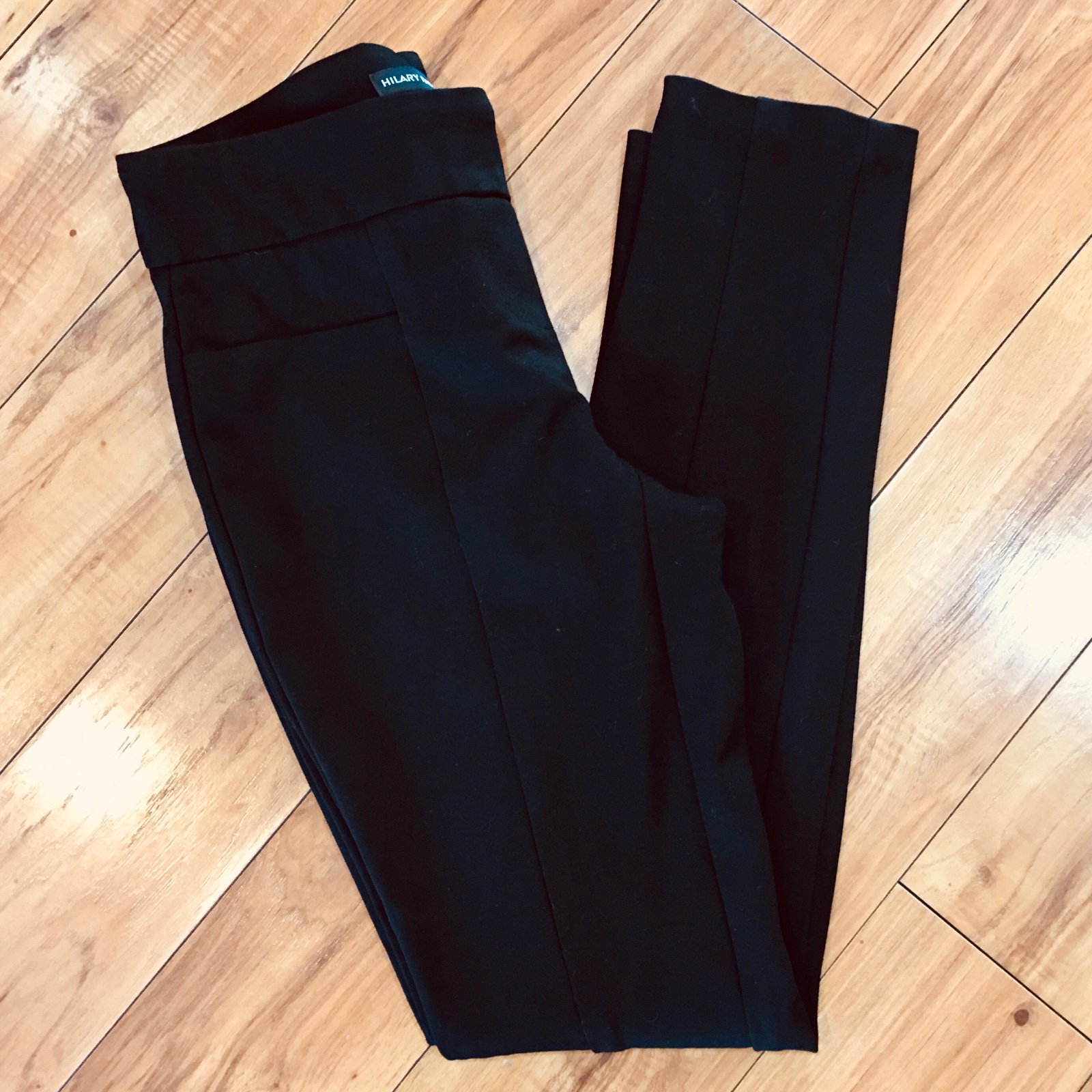 Hilary Radley black pants thick soft stretch cotton rayon form fitting small