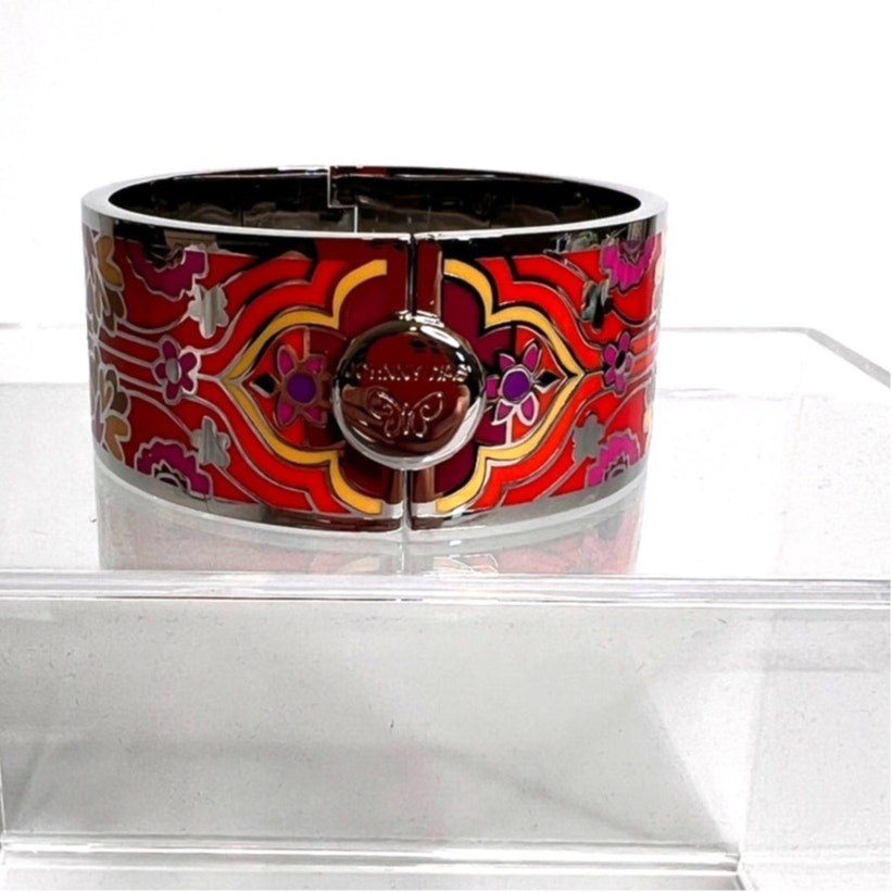 Johnny Was Red Saba Floral Hinged Bracelet New XS/Sm
