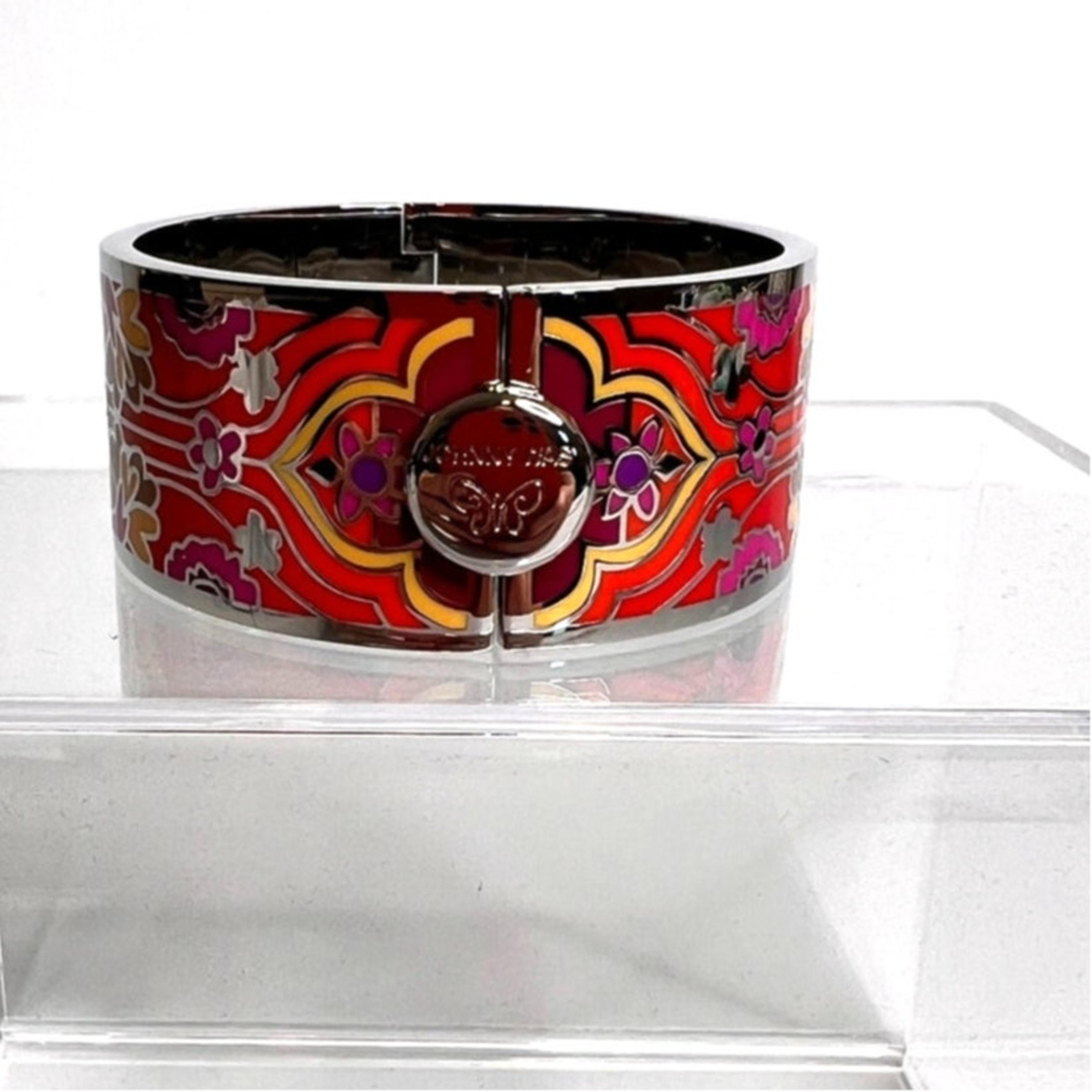 Johnny Was Red Saba Floral Hinged Bracelet New XS/Sm