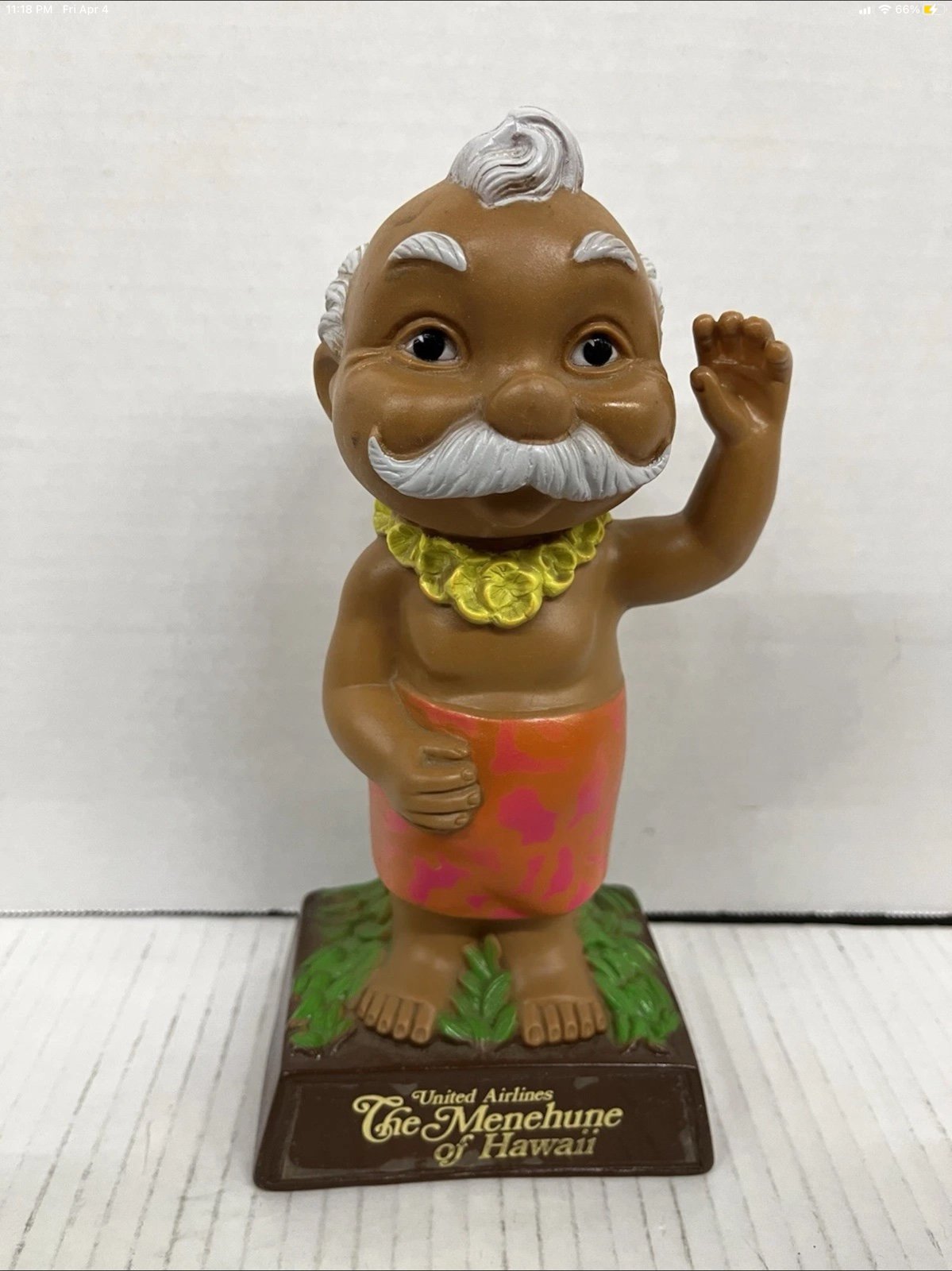 Vintage Original 1970's United Airlines The Menehune Of Hawaii 9 Coin Bank