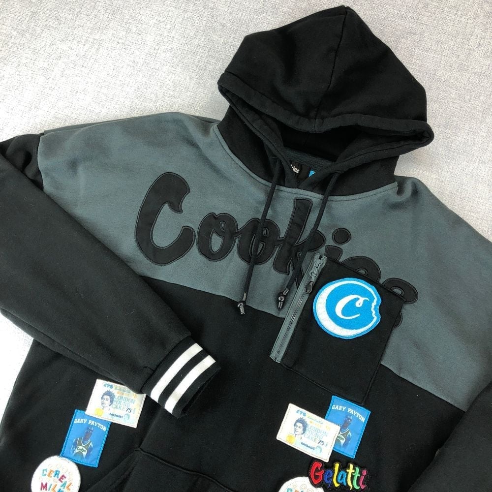Cookies SF Berner Award Tour Hoodie Sweatshirt Mens XL Black Patches Heavyweight