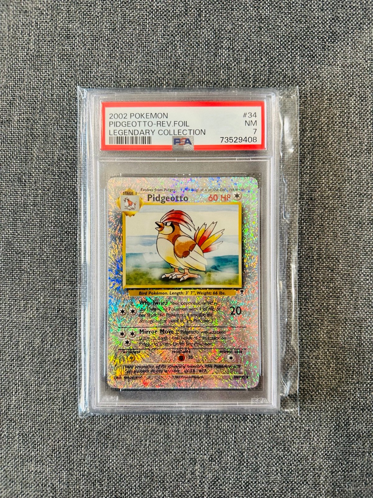 Pokémon Pidgeotto 34 Legendary Reverse Holo PSA 7