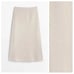 NWT. Massimo Dutti Ecru Wool Blend A-Line Maxi Skirt. Size M.
