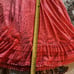 Farm Rio Anthropologie Devore Midi Dress Coral Faux Wrap V-Neck Lace Size XS