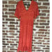 Farm Rio Anthropologie Devore Midi Dress Coral Faux Wrap V-Neck Lace Size XS