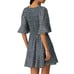 La Vie Rebecca Taylor Petula Smocked Dress Women Large Blue Short Flutter Sleeve
