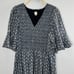 La Vie Rebecca Taylor Petula Smocked Dress Women Large Blue Short Flutter Sleeve