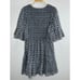 La Vie Rebecca Taylor Petula Smocked Dress Women Large Blue Short Flutter Sleeve