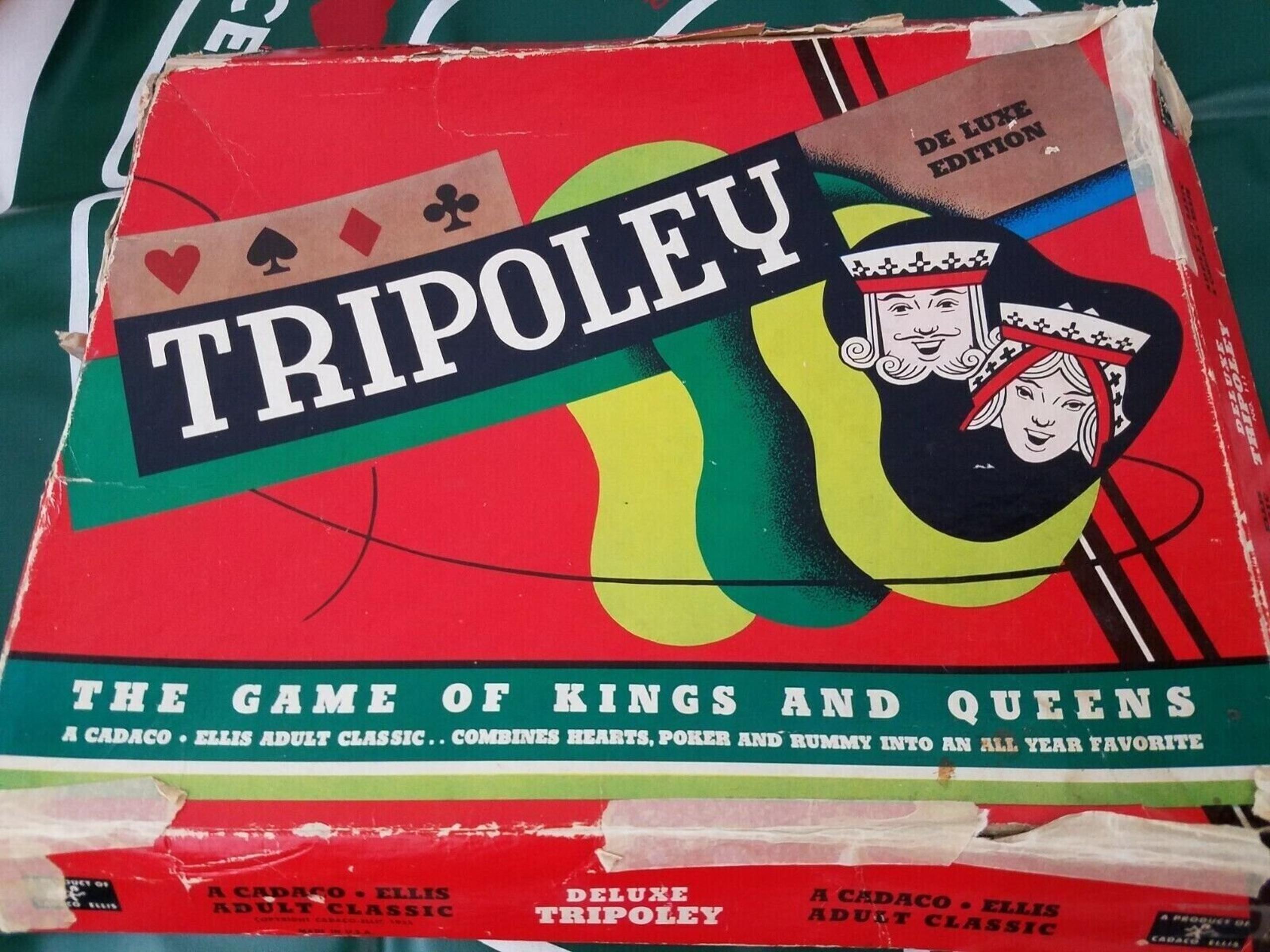 Tripoley Game, 1942 (Box Damaged) by Cadaco-Ellis. No. 111. Made in USA
