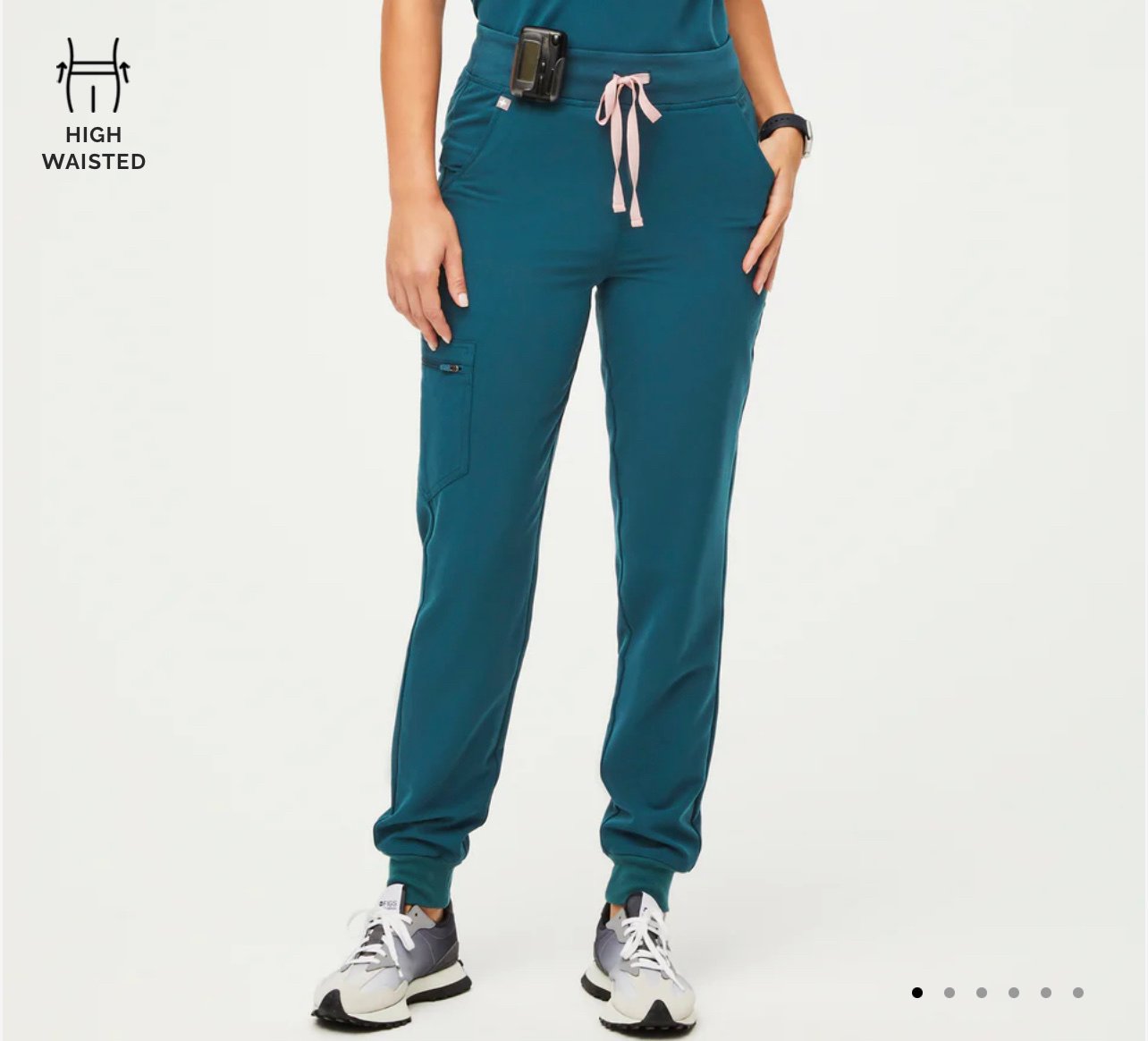 FIGS High Waisted Zamora Caribbean Blue Small