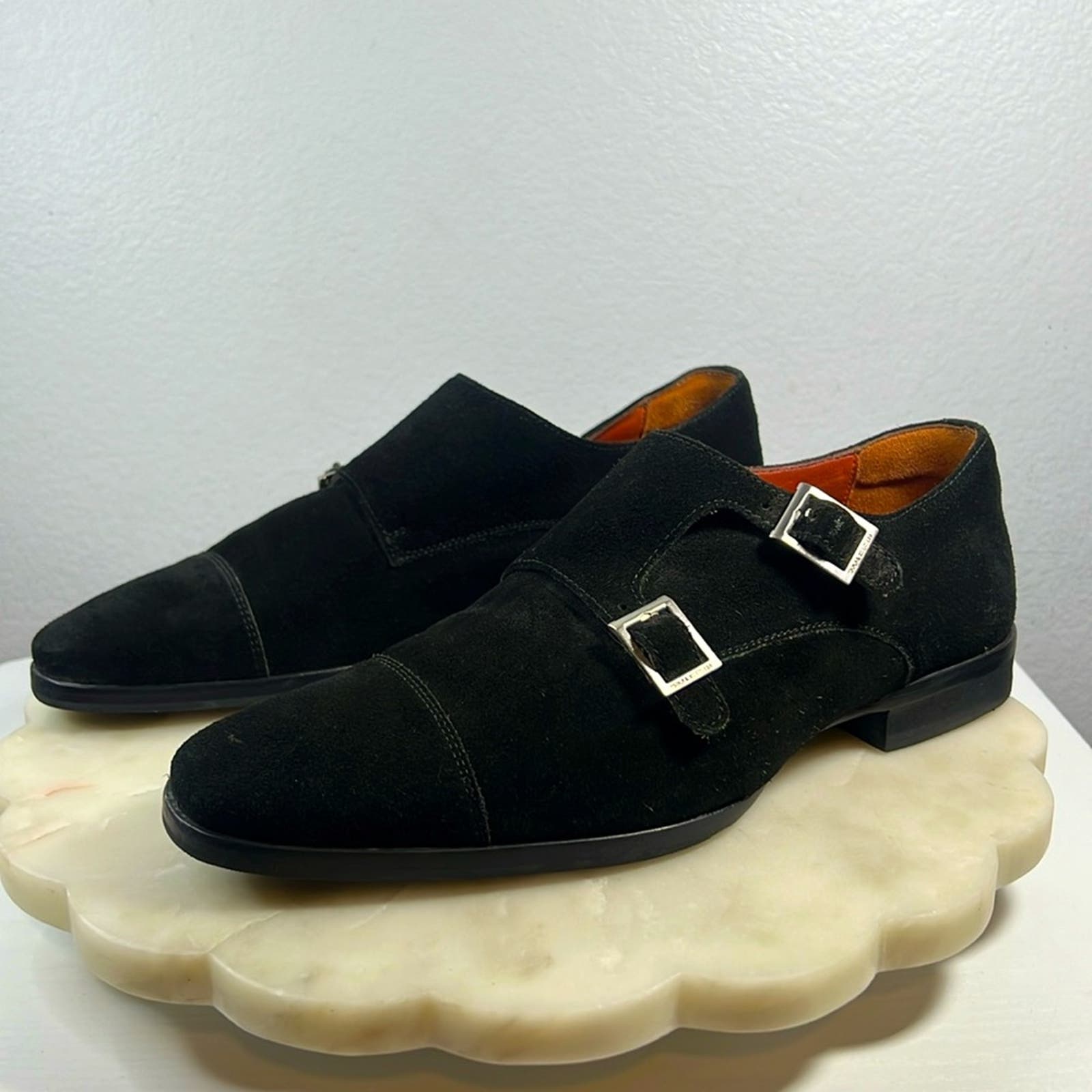 Wolf and Shepherd Gambit Monkstrap in Onyx Suede Sz. 9