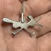 Vintage Zuni inlay roadrunner pendant necklace