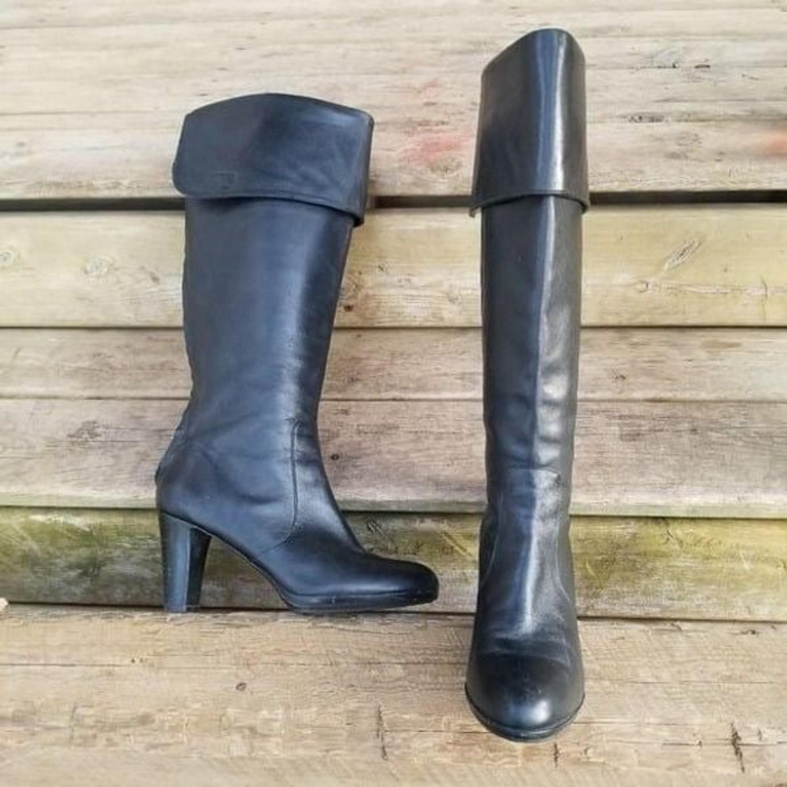 Ralph Lauren Mallarie Knee High OTK Fold Over Equestrian Riding Tall Boots 9.5