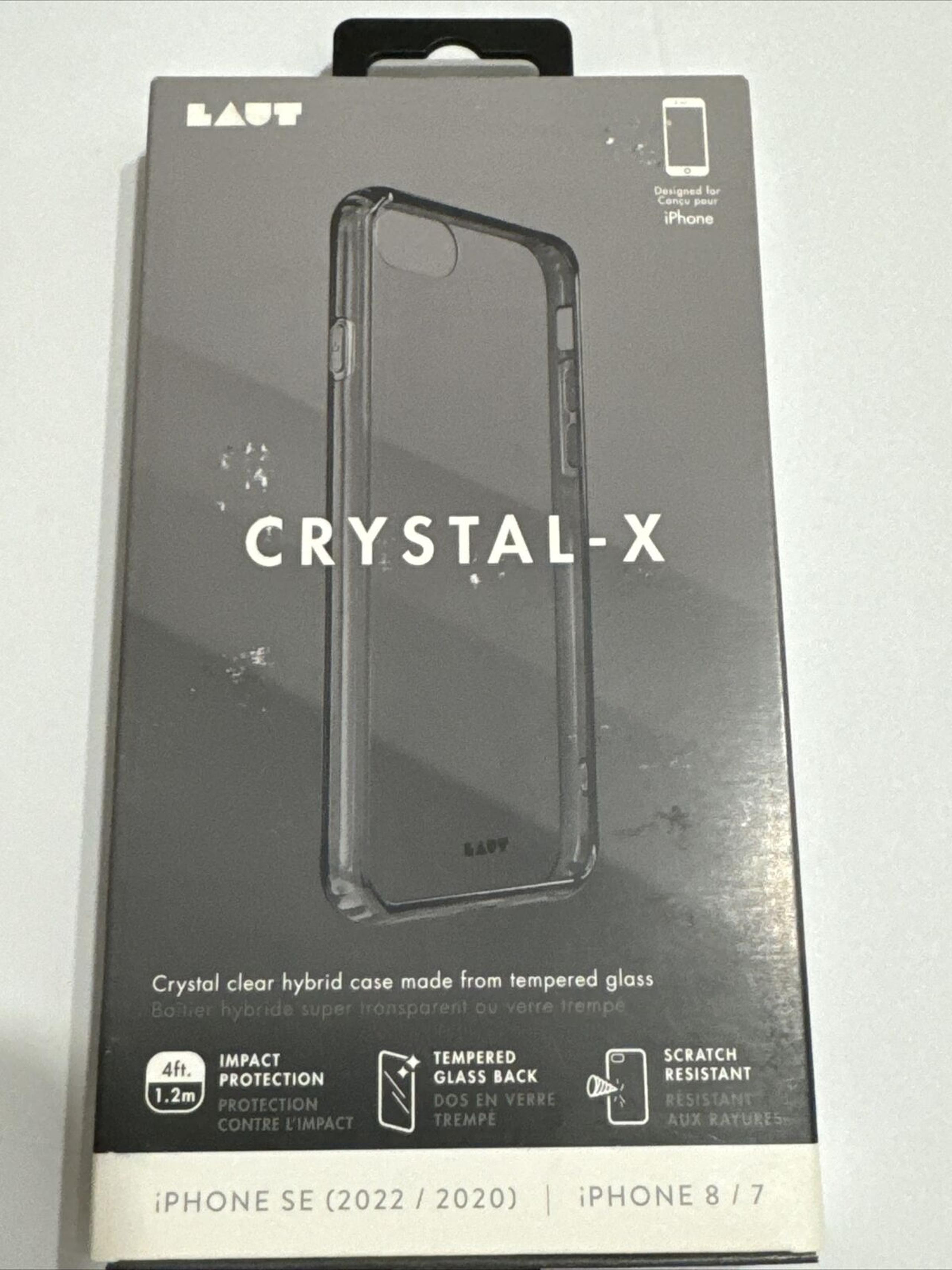 LAUT CRYSTAL-X Case for iPhone SE (2022/2020) and iPhone 7/8 - Black Crystal