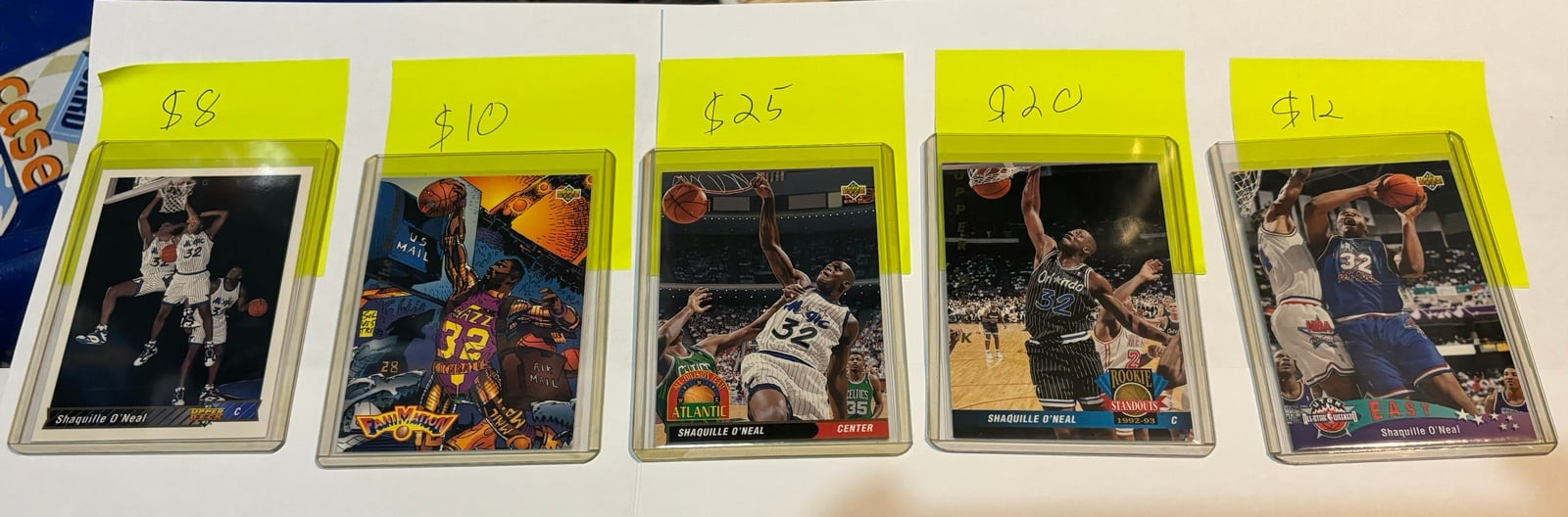 shaquille oneal 5 card lot