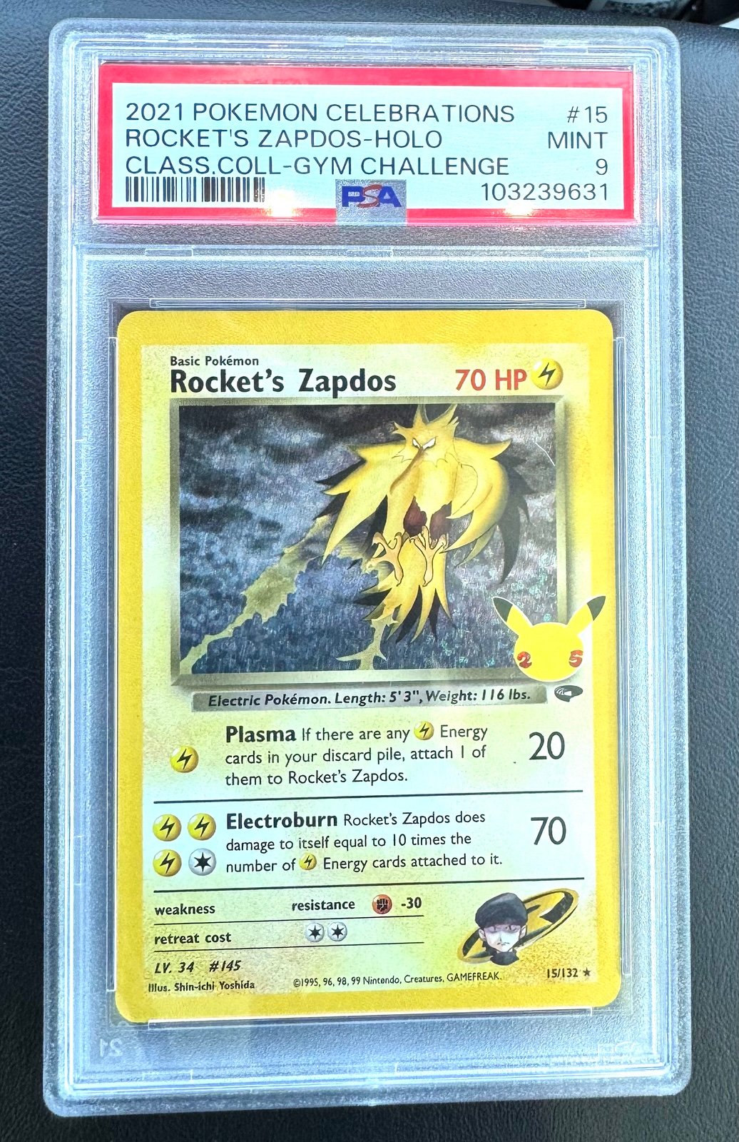 Pokemon Celebrations Rockets Zapdos Holo #15 PSA 9 MINT