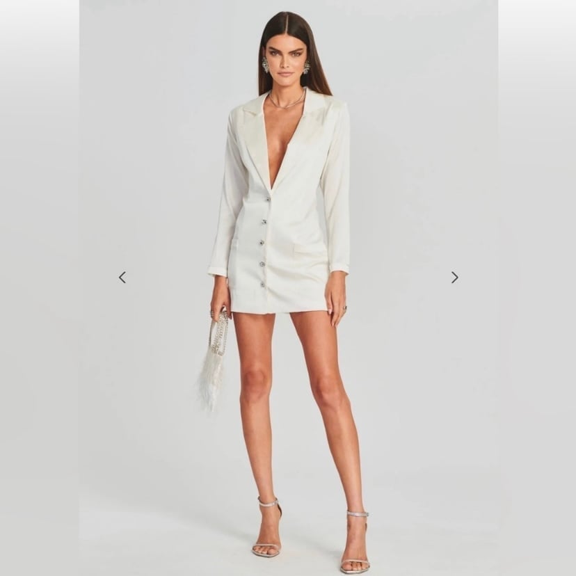 Retrofete Blakely Silk Blazer Women’s XXS Off White