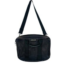 Lands' End Square Rigger Black Canvas Soft Sided Briefcase Messenger Bag Vintage