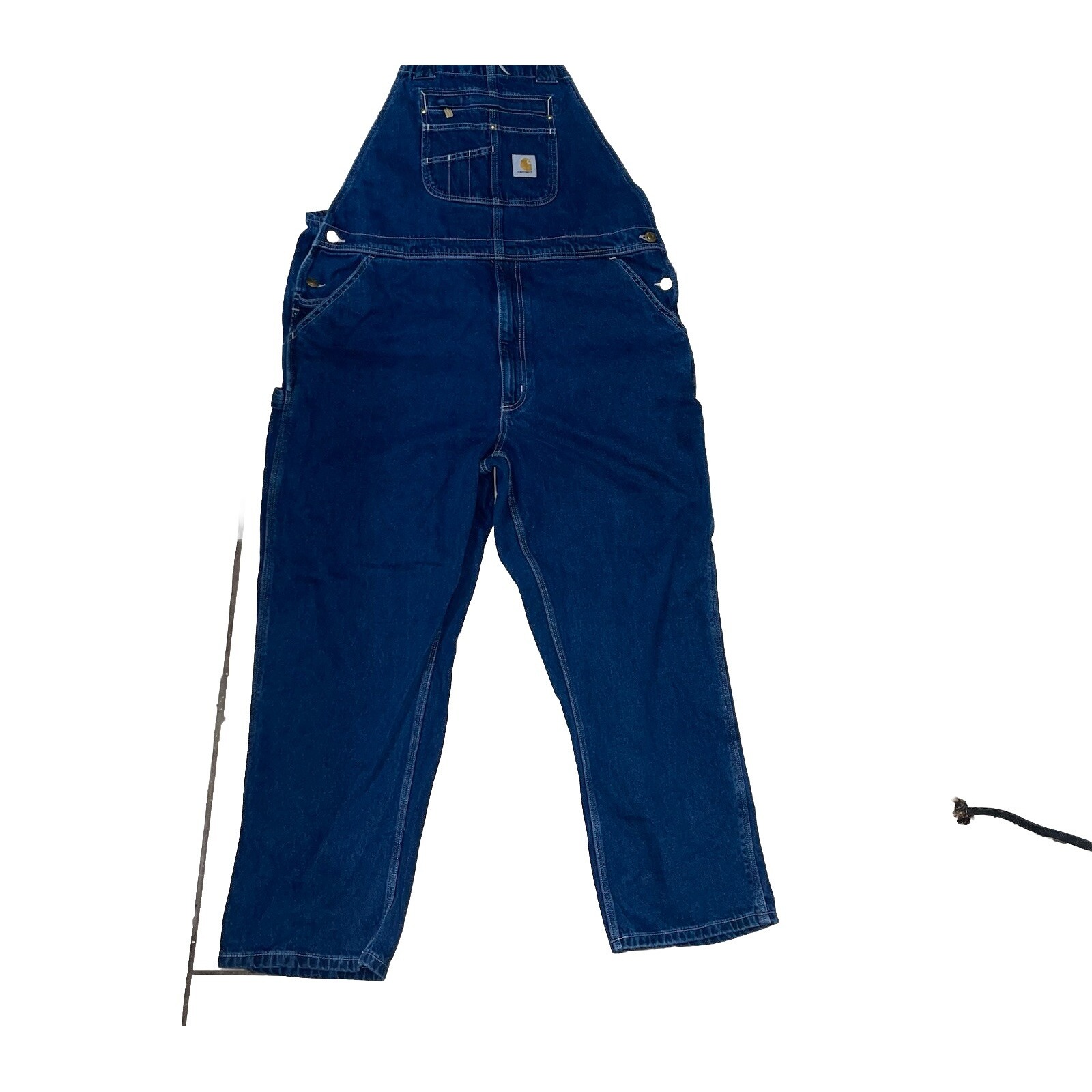 Carhartt Denim Bib Overalls 40X30 Loose Fit Model OR4672M Zipper Fly