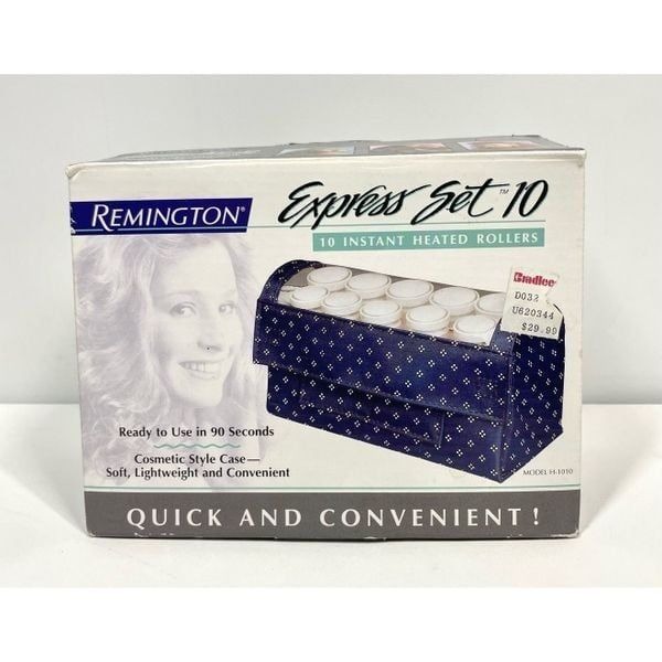 Vintage Remington Express 10 Instant Heated Rollers Hair Curlers Travel Boxed