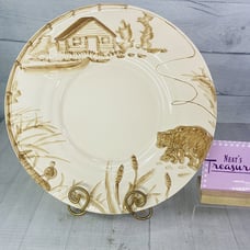 Cracker Barrel HIDDEN COVE Embossed Country Home Bear Boat 14 Serving Platter