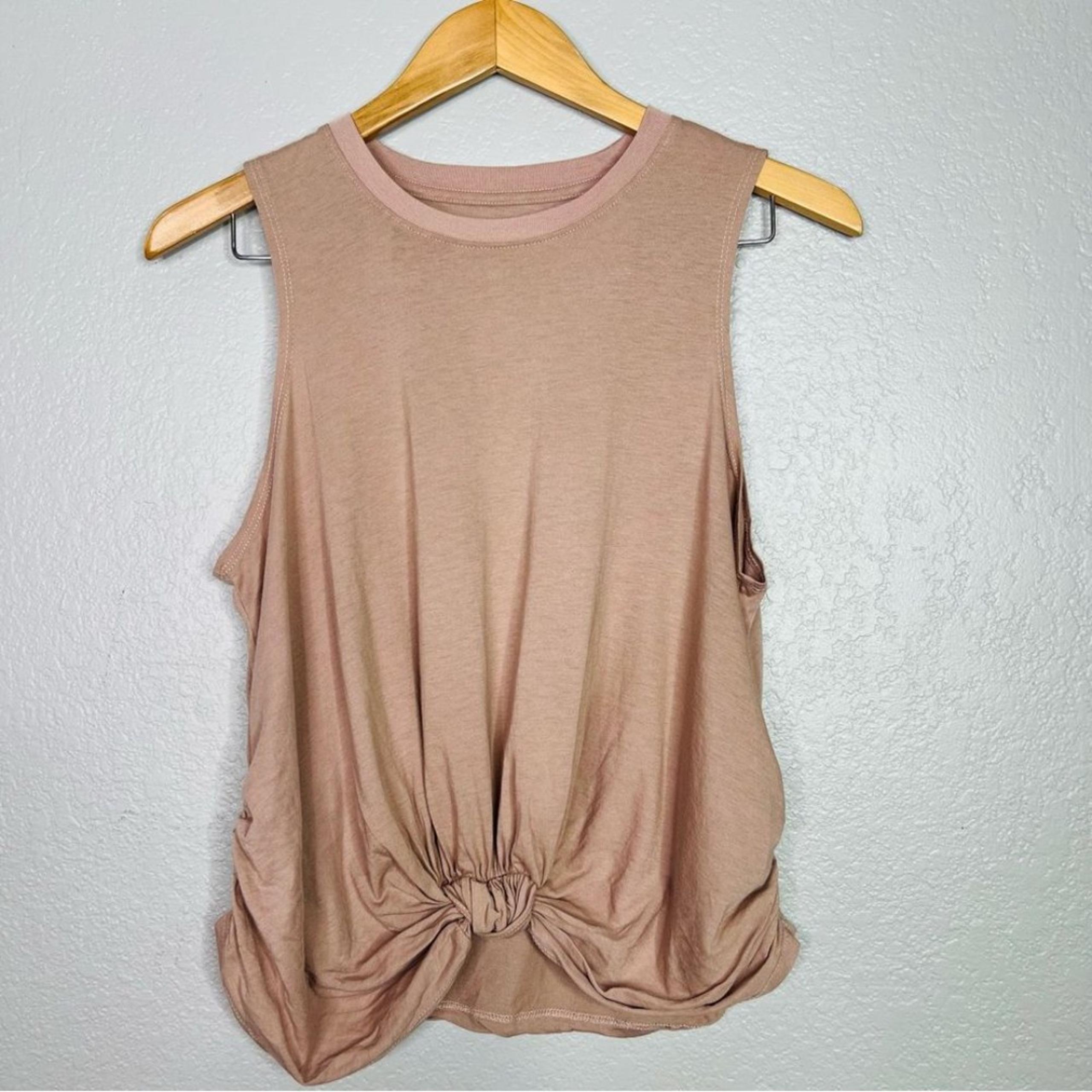 Spiritual Gangster tan Knotted Muscle Tank sz S