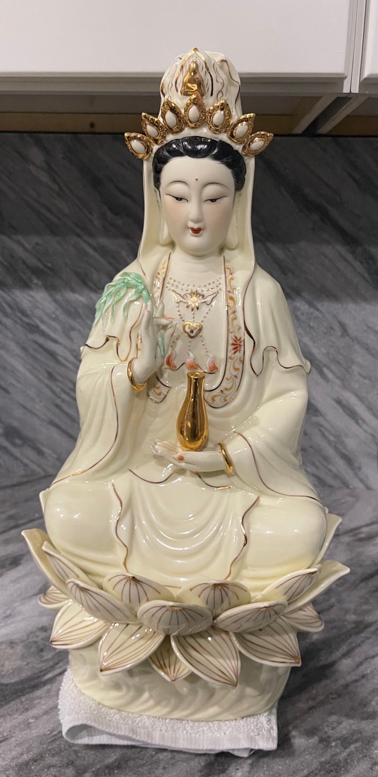 Vintage Seated Guanyin or the Goddess of Compassion Statue