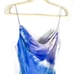 Retrofete Rylynn Satin Mini Dress Blue Tie Dye Draped Silk Sleeveless Sz M