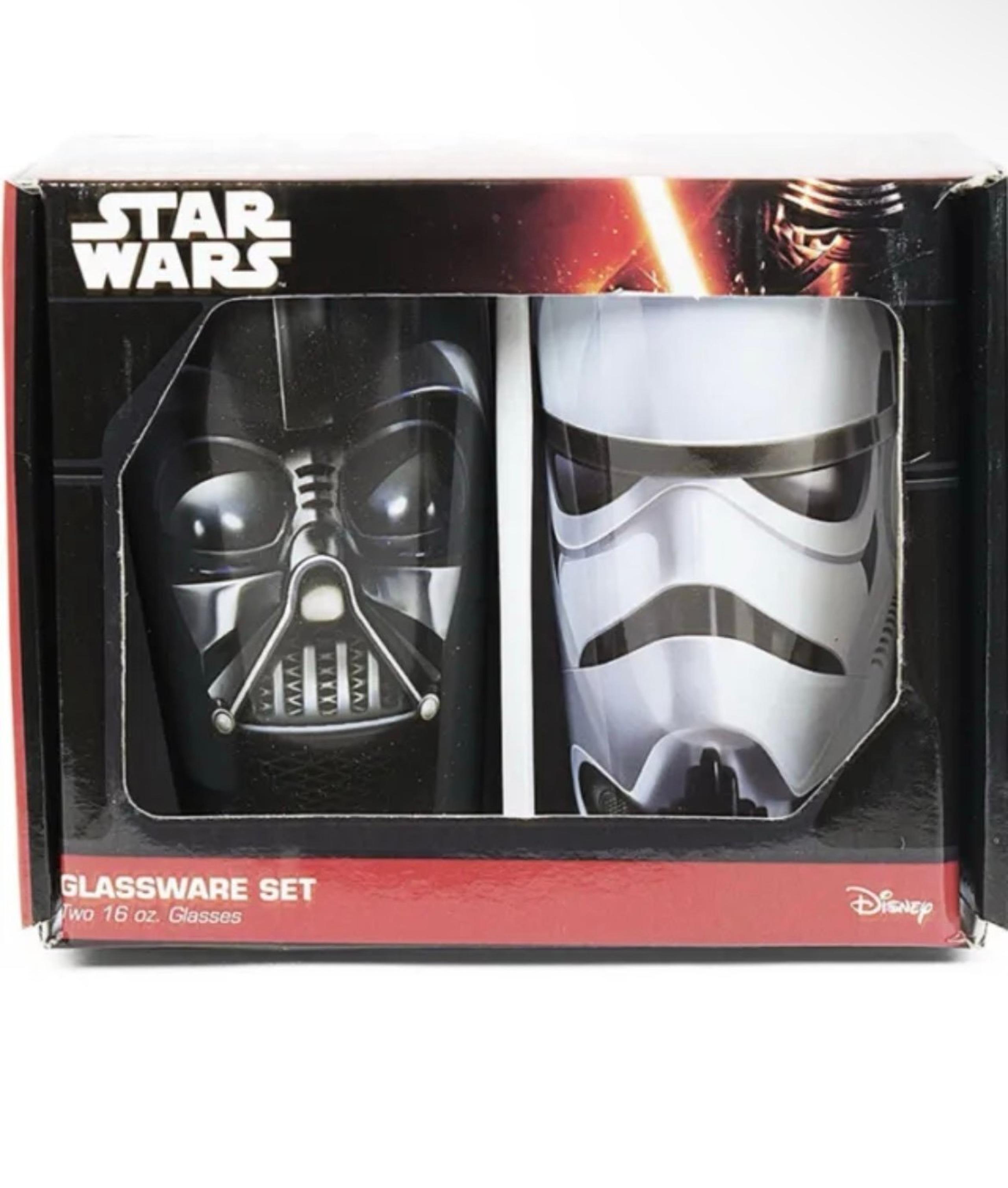 2 Pc Star Wars Darth Vader & Stormtrooper 16oz Glassware Set