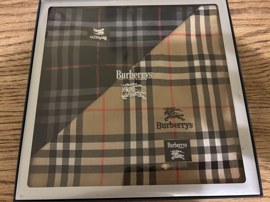 【Unused】Burberrys Check Pattern Handkerchief 2-Piece Set