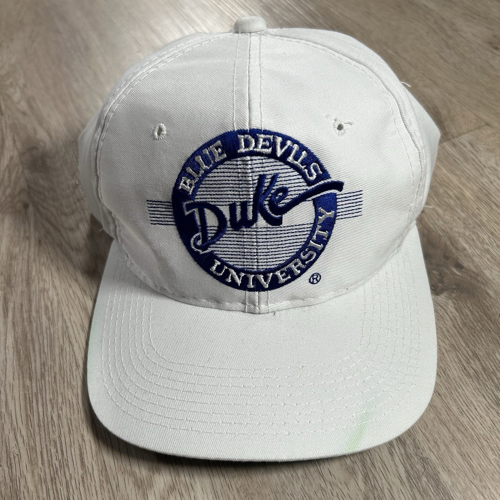 Vintage Duke Blue Devils Hat Snapback College The Game Circle Logo White Cap