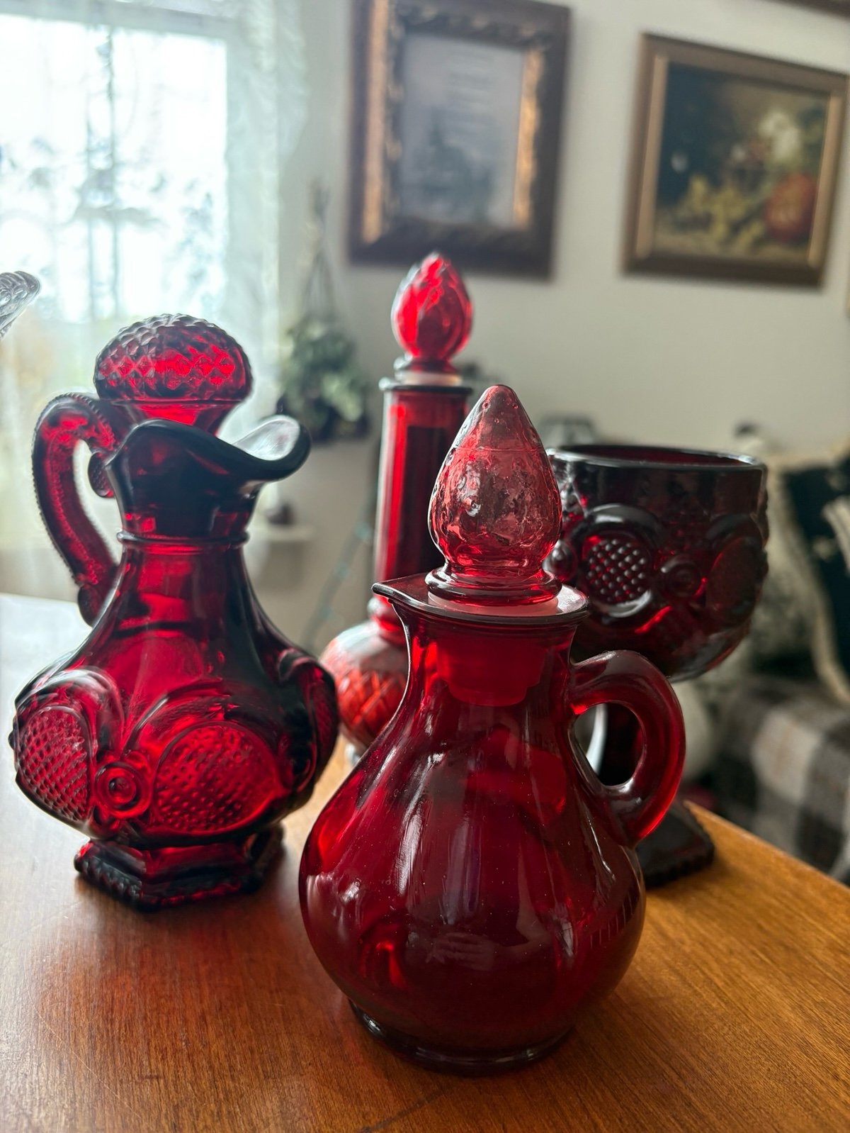 Avalon red glass set of 4