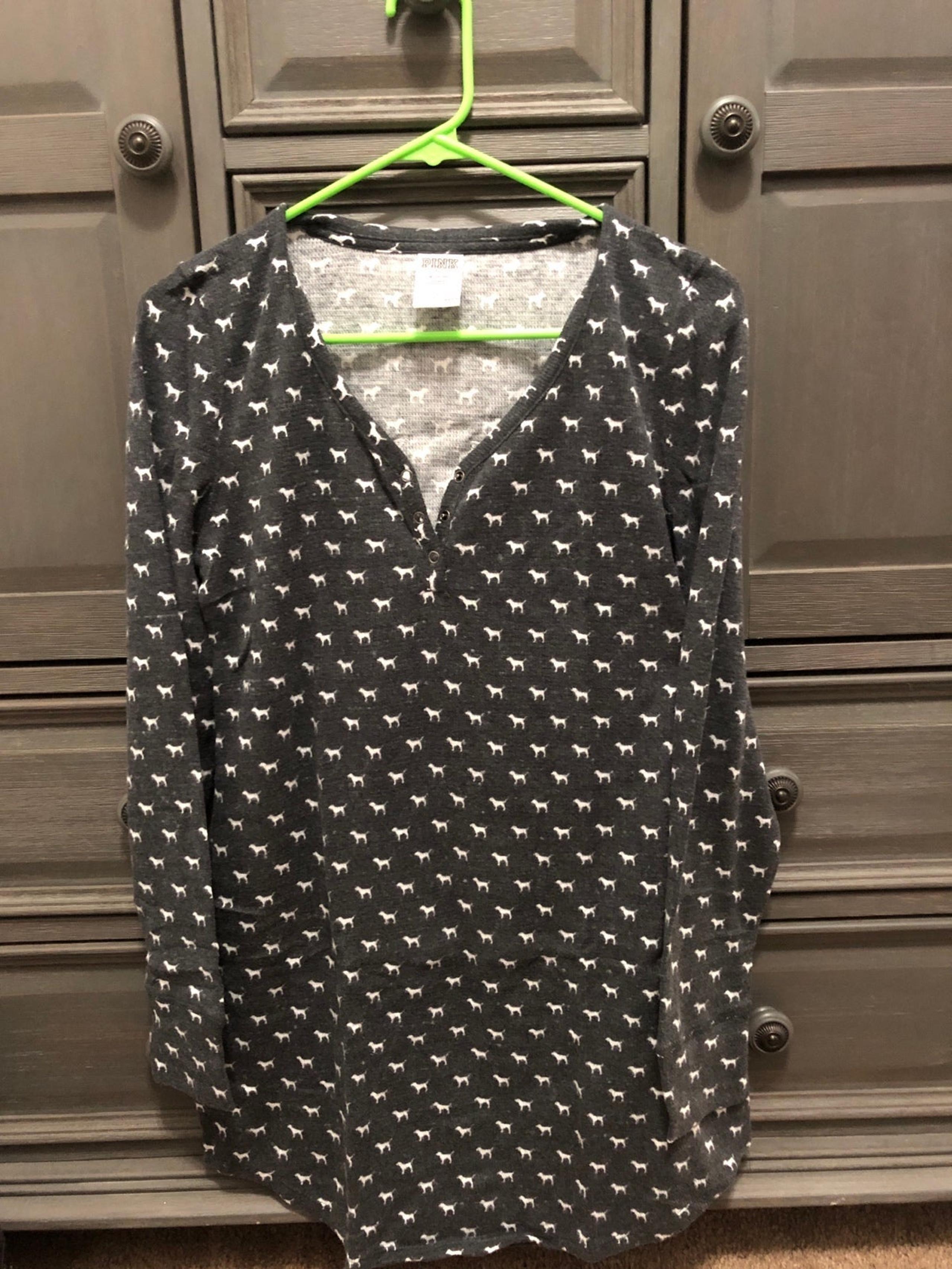 PINK bling sleepshirt long sleeve size M