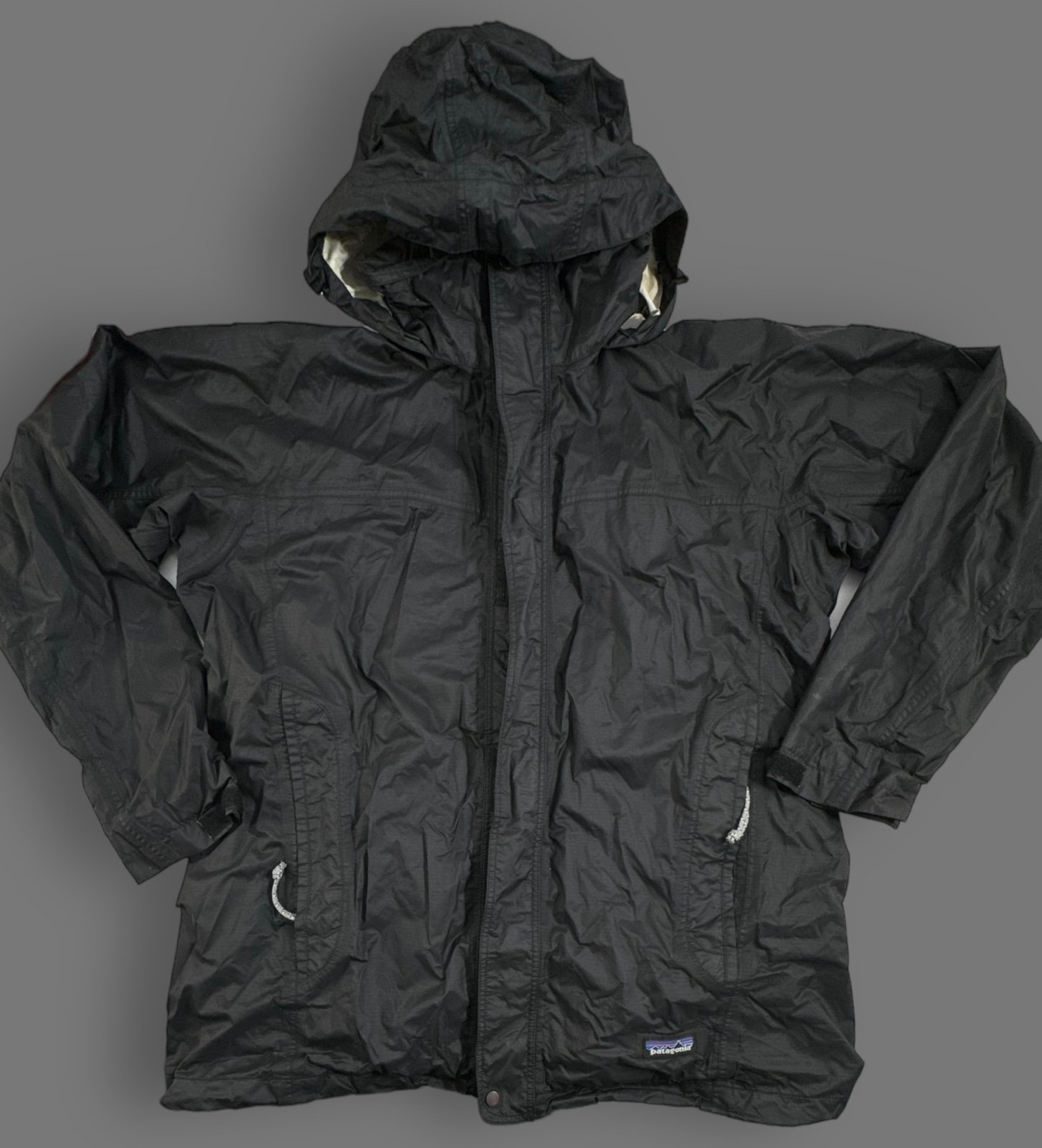 Vintage Patagonia Jacket Women M/L Black Refugitive Rain Windbreaker