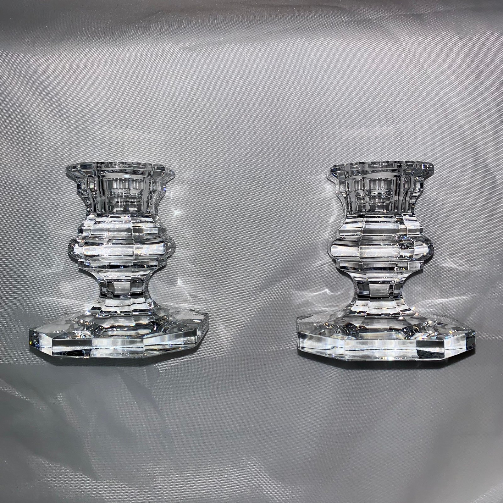 BACCARAT pair brilliant lead crystal Régence CANDLESTICK holders