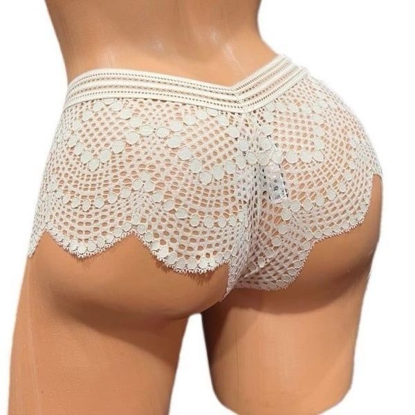 Victorias Secret Dream Angels crochet lace shortie sexy panty cream Medium