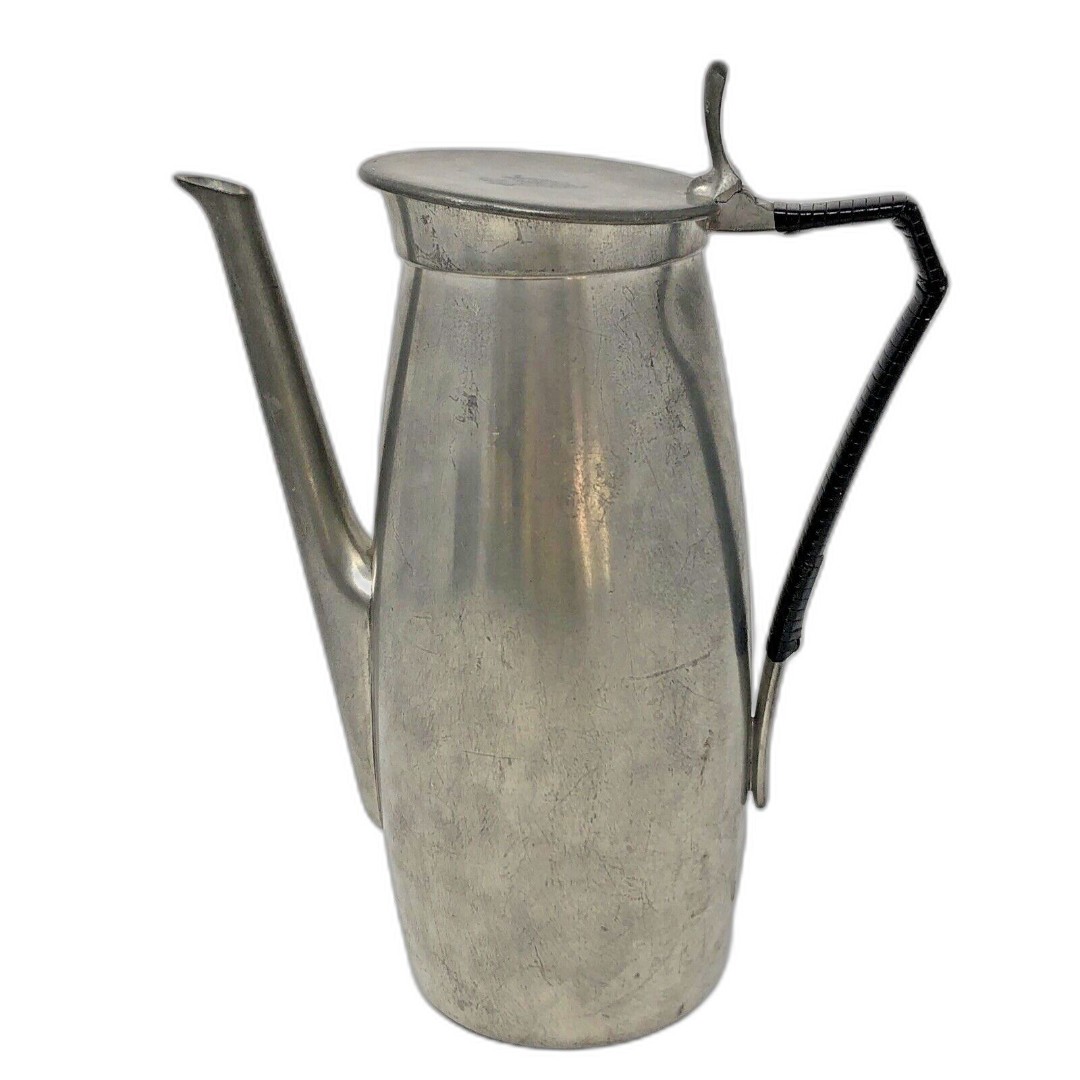 Danish Modern Handcrafted Royal Holland KMD Tiel Pewter Tea Coffee Pot VTG MCM