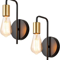 Wall Sconce Modern Wall Sconce Living Room Bedroom Black Gold Set of 2