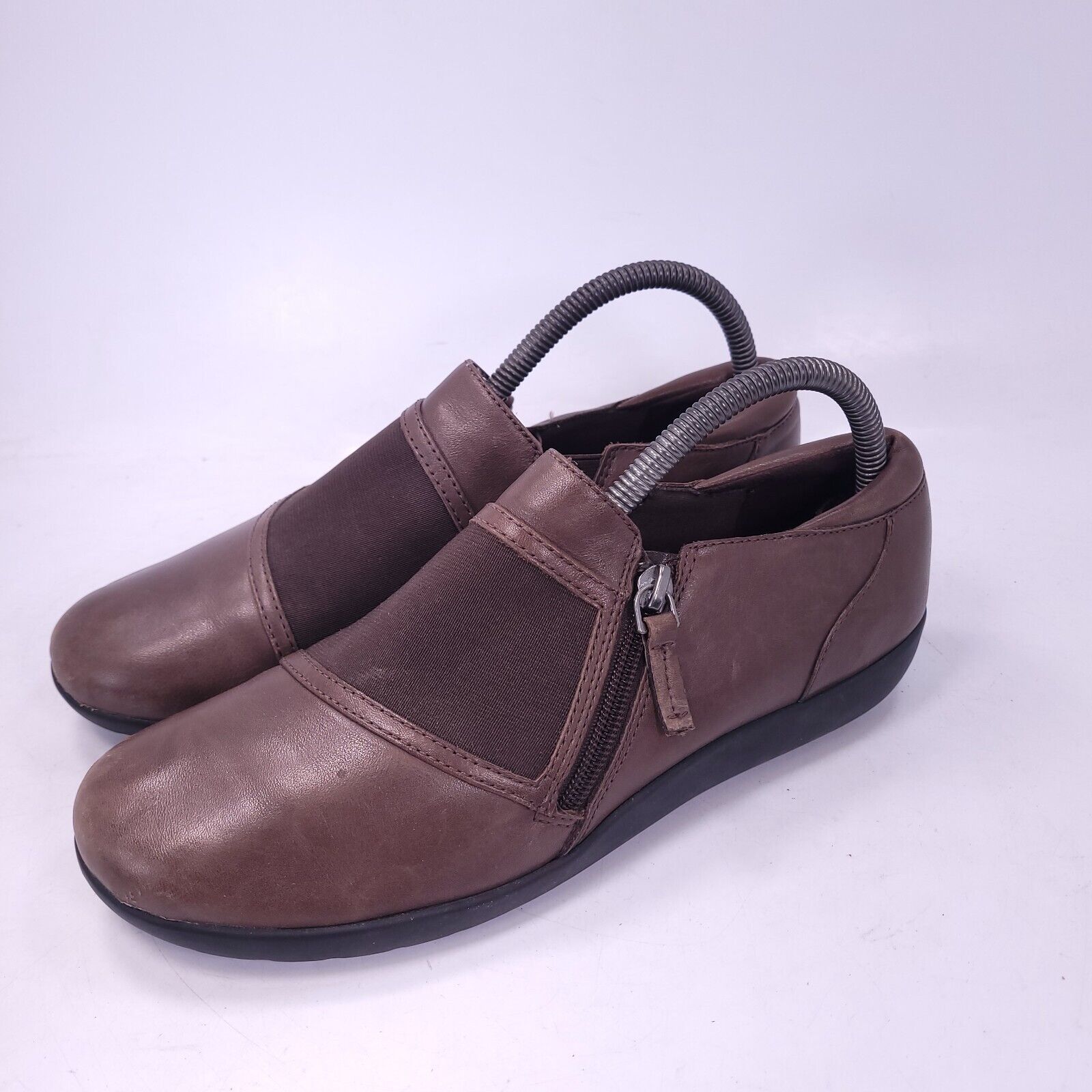 Clarks Medora Gale Zip Up Casual Loafer Flat Womens Size 8.5 60879868 Brown
