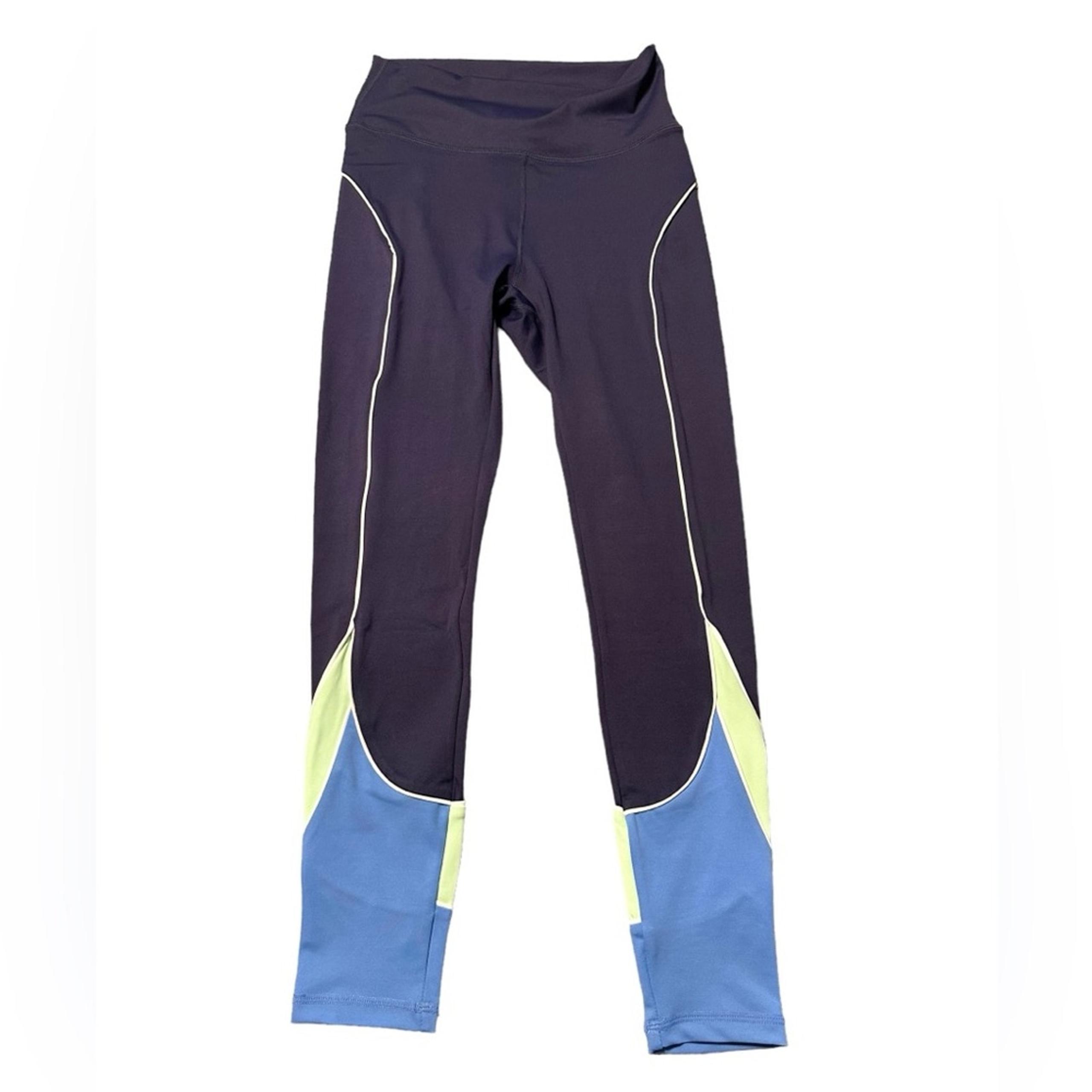 Anthropologie Wilo the Label Racer Trio Legging Navy Mint Size Medium NWT