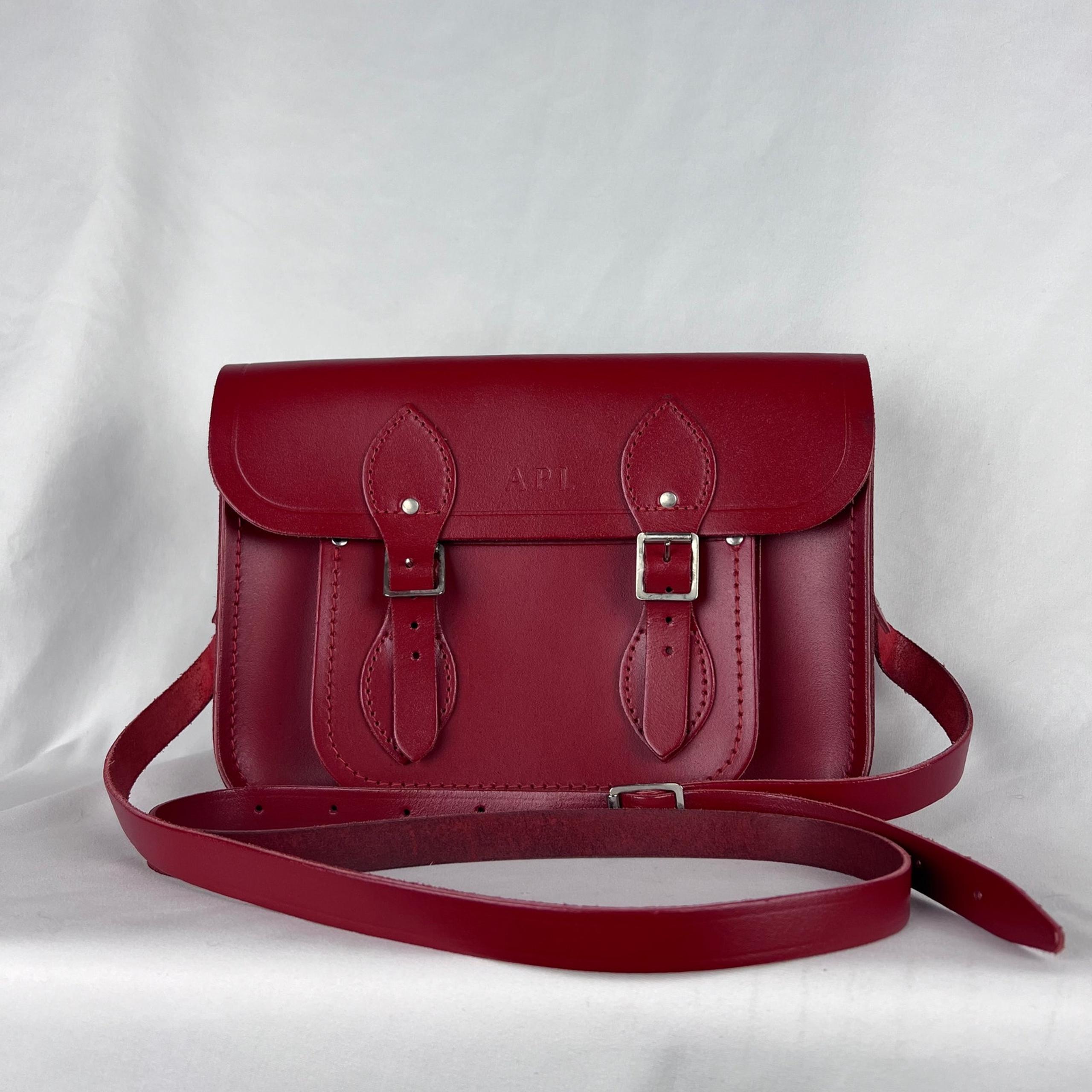 Cambridge Satchel Company Shoulder 11inch Classic Leather Red Crossbody Satchel