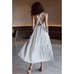 Dissh Tan Amy Natural Linen Cross Back Midi Dress