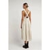 Dissh Tan Amy Natural Linen Cross Back Midi Dress