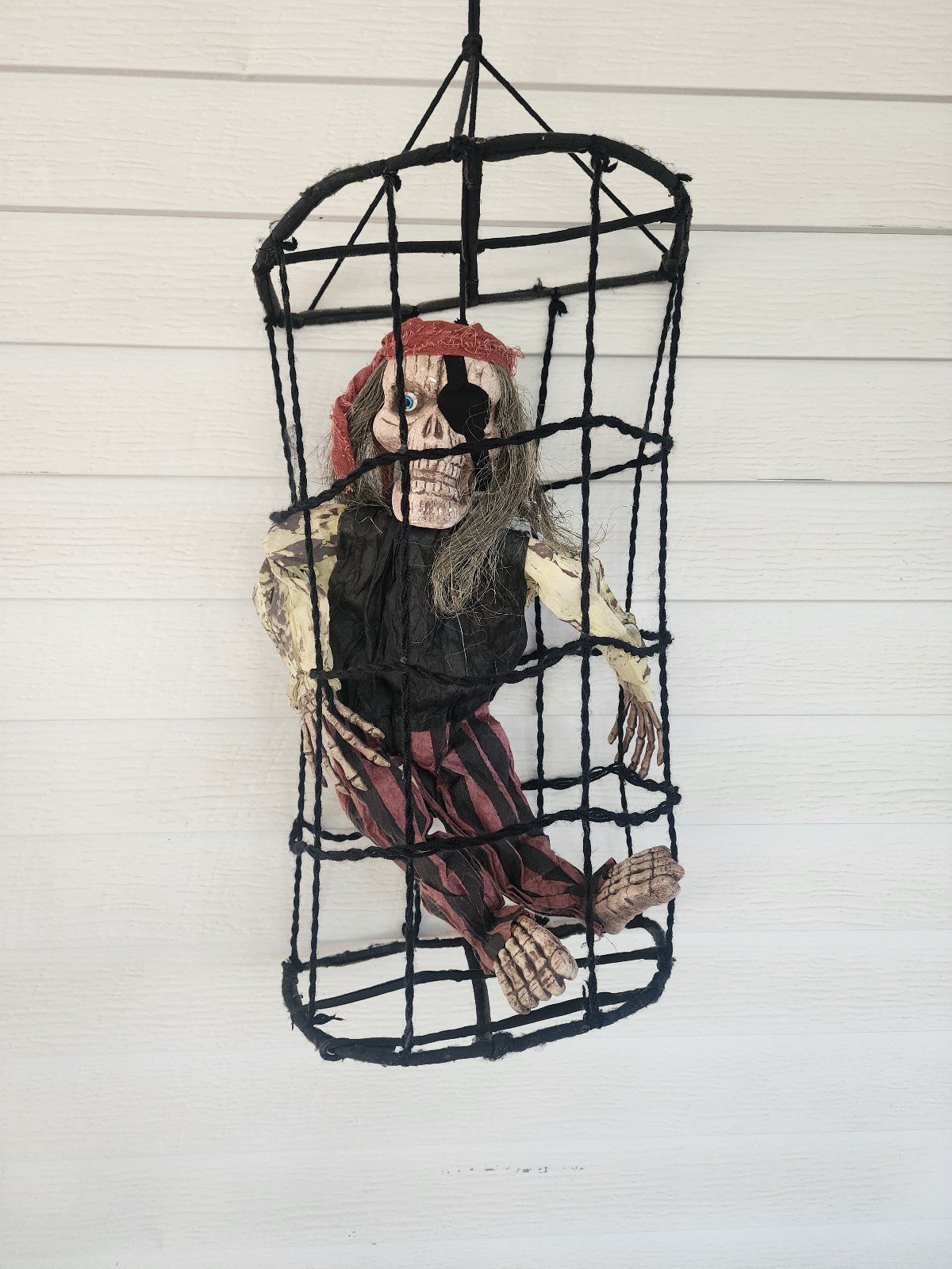 Vintage Totally Ghoul 3 Foot Crow’s Caged Skeleton Pirate Rare