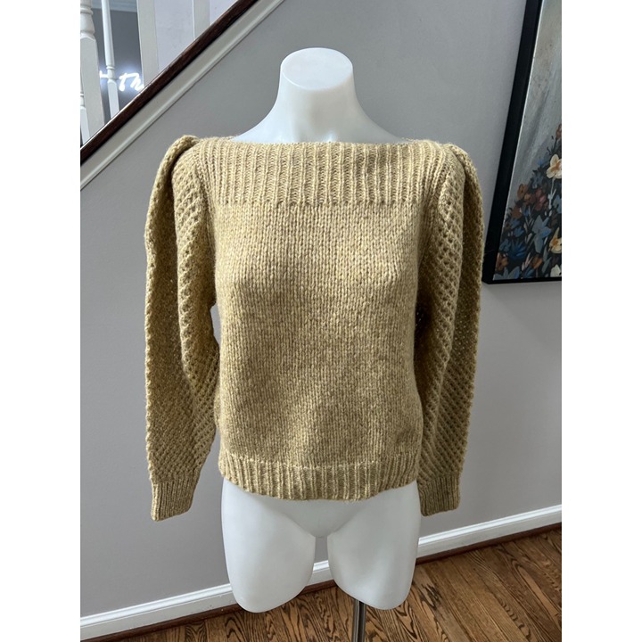 LoveShackFancy Rosie Aplaca Wool Pullover Sweater Amber Size Small