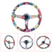 NEW JDM UNIVERSAL 350MM STICKERBOMB Acrylic Deep Dish 6 Holes Steering Wheel