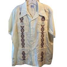 Don Robert Men's XL Yellow Polyester Blend Vintage Hawaiian Shirt